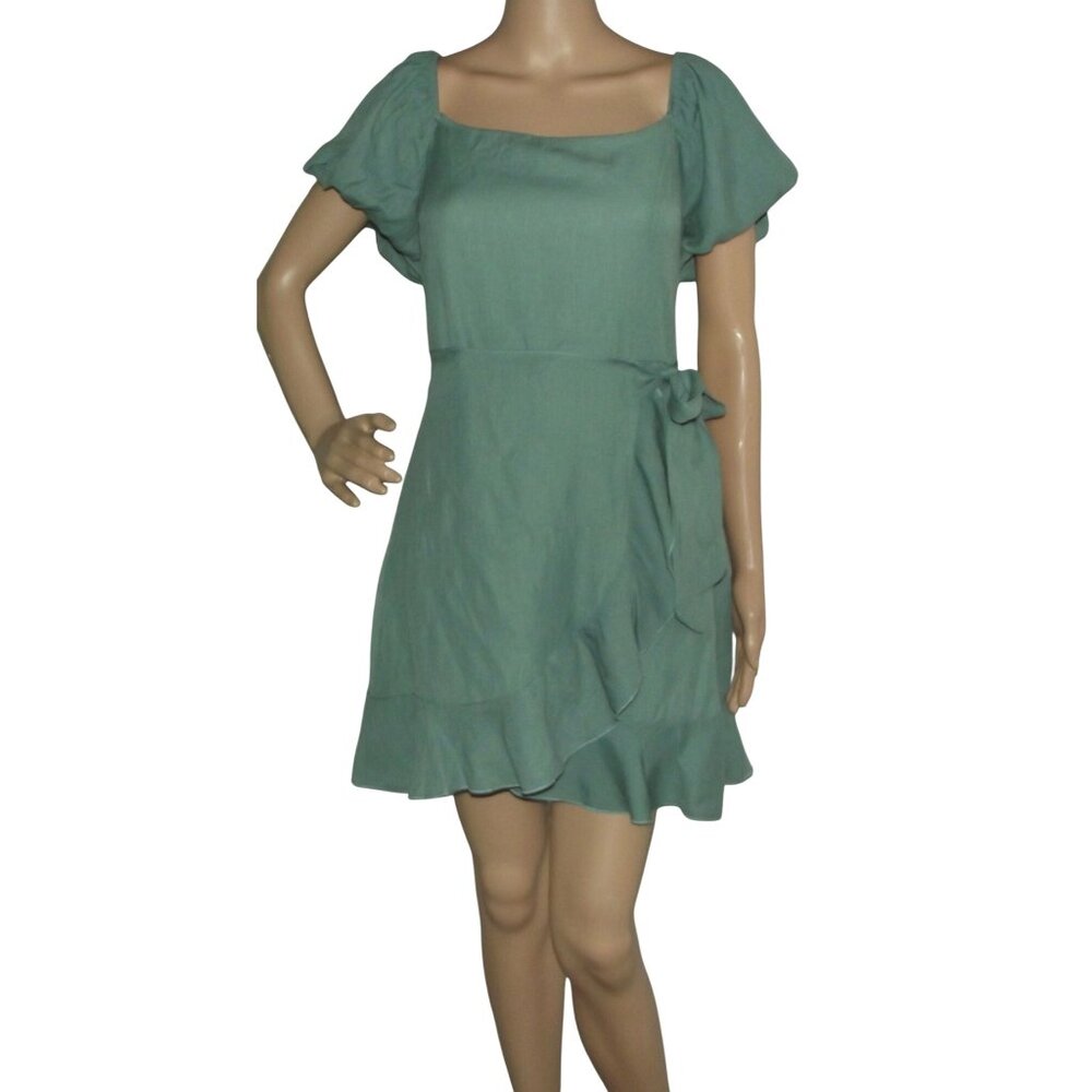 Trixxi Mint Green Mini Dress with Ruffle Tie